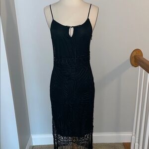 Guess Black Lace Midi Dress